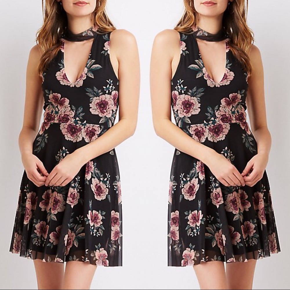 Charlotte Russe floral cut out mini dress